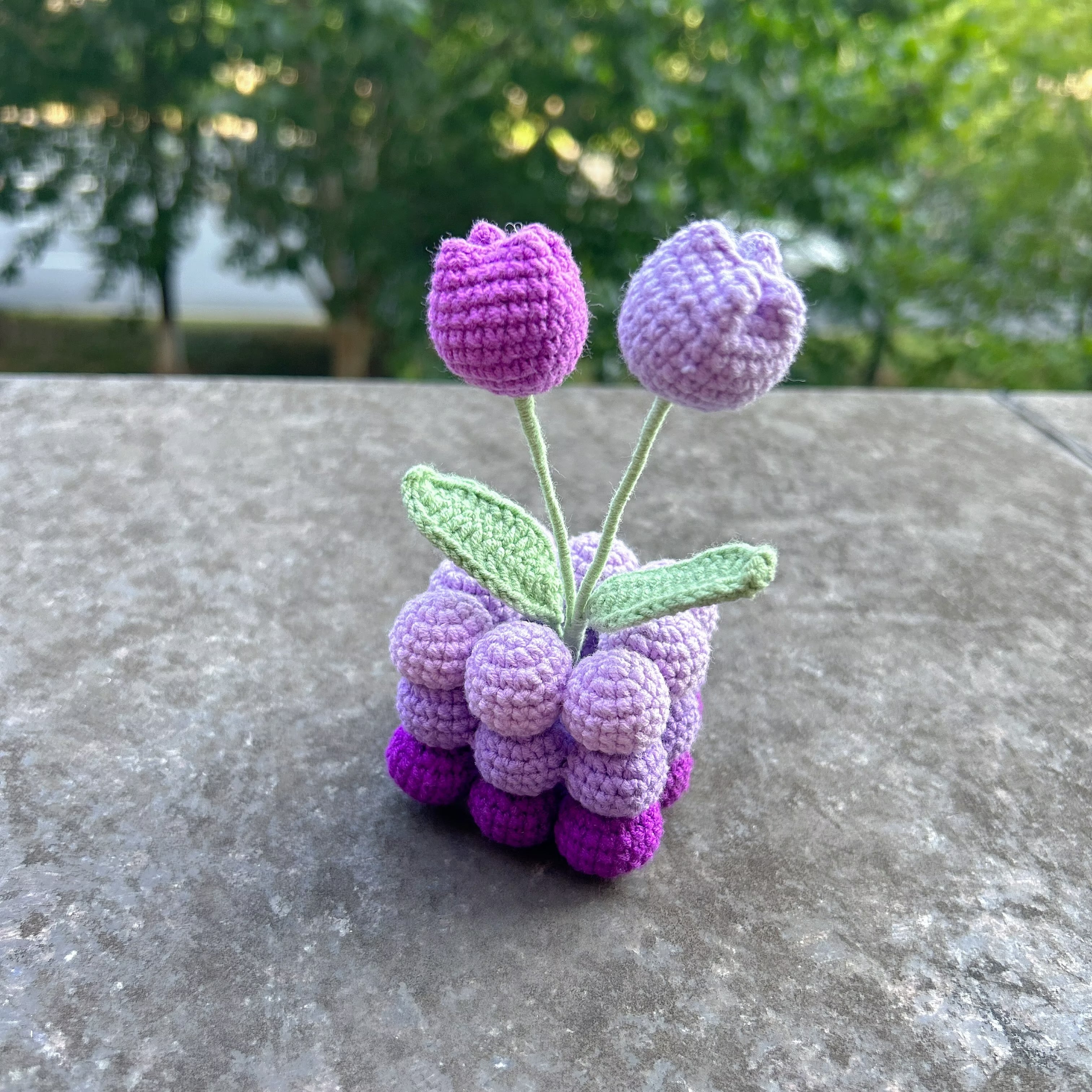 Crochet tulip pots,Car Dashboard Decor, Office decor – Lilyrosy LLC