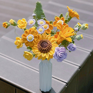 Lilyrosy Crochet Orange flowers in vase