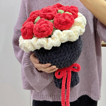 Crochet Big Rose Bouquet pattern, US terms