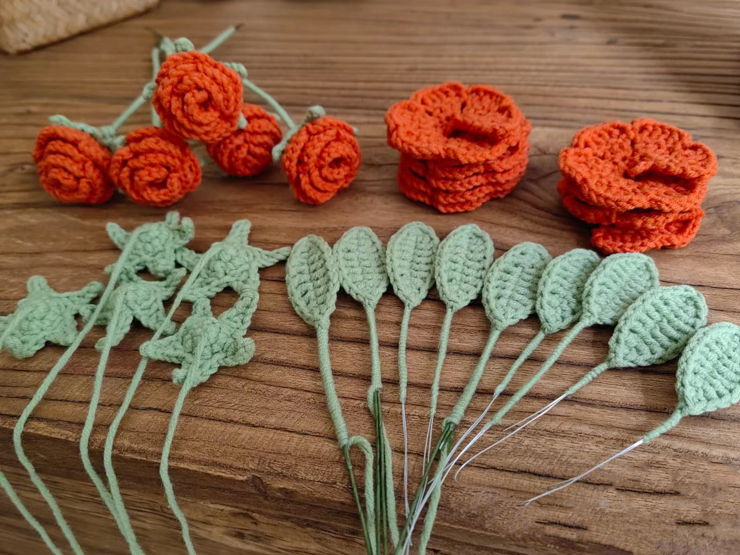 Patrón de rosa pequeña a crochet, patrón pdf en inglés, ramo de flores DIY, patrón de crochet para principiante,lilyrosy