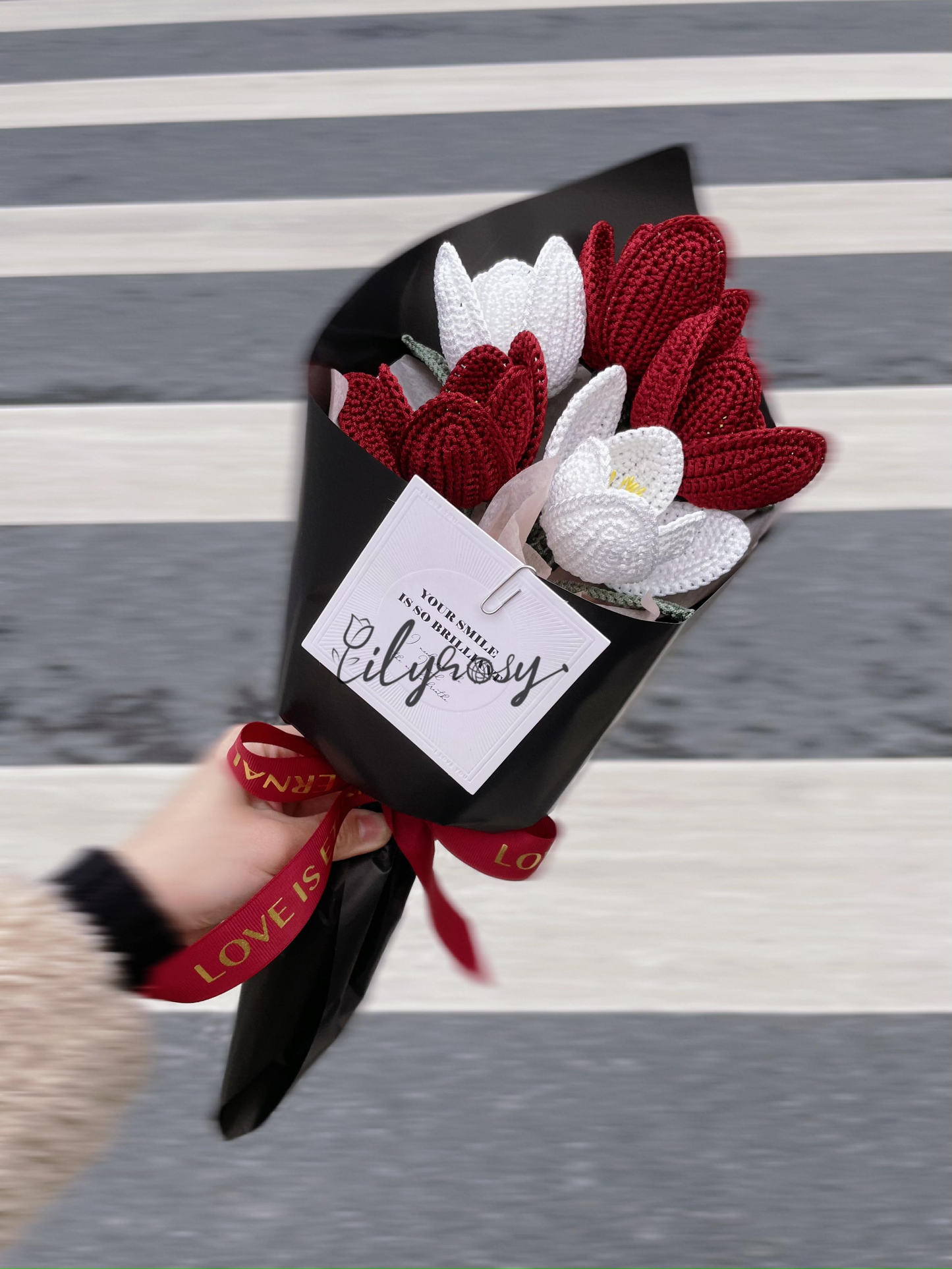 MEJOR VENDEDOR Ramo de tulipanes de ganchillo, regalo para novia/amiga/mamá, regalos del día de San Valentín