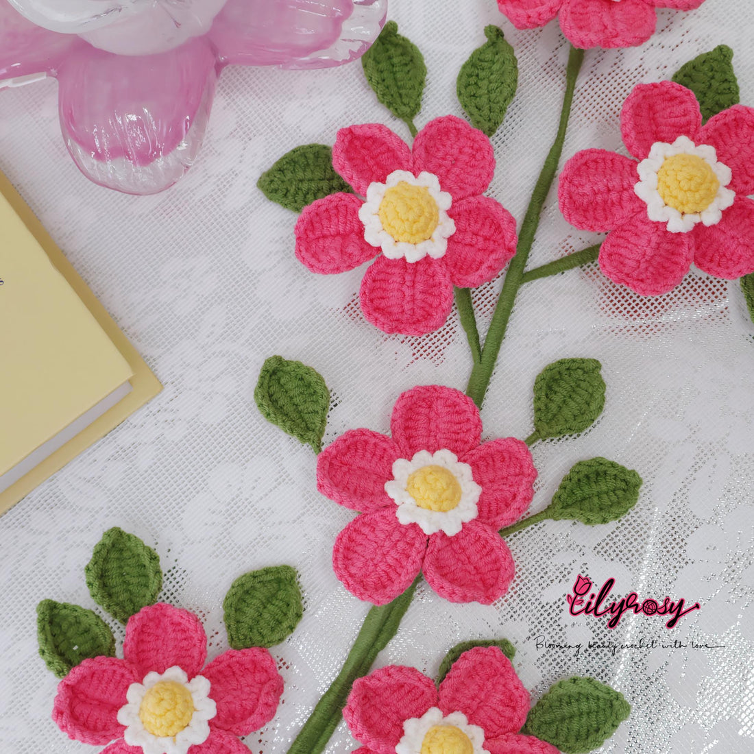 Lilyrosy crochet dog roses patterns with step by step video tutorial