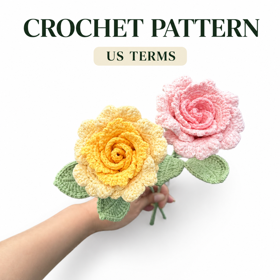 Crochet diamond roses patterns with step by step video tutorial
