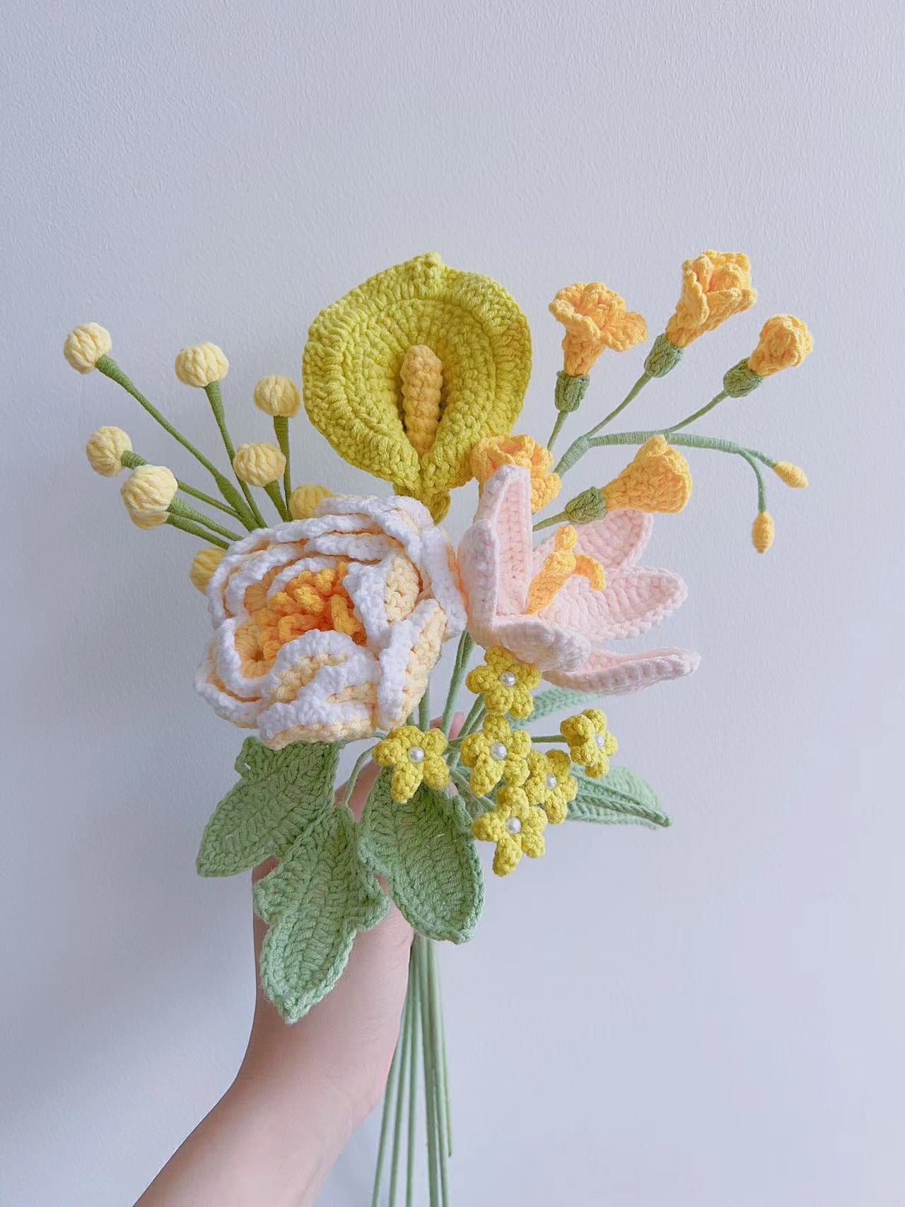Lilyrosy Crochet flowers bouquet pattern package ( 6 in 1 )