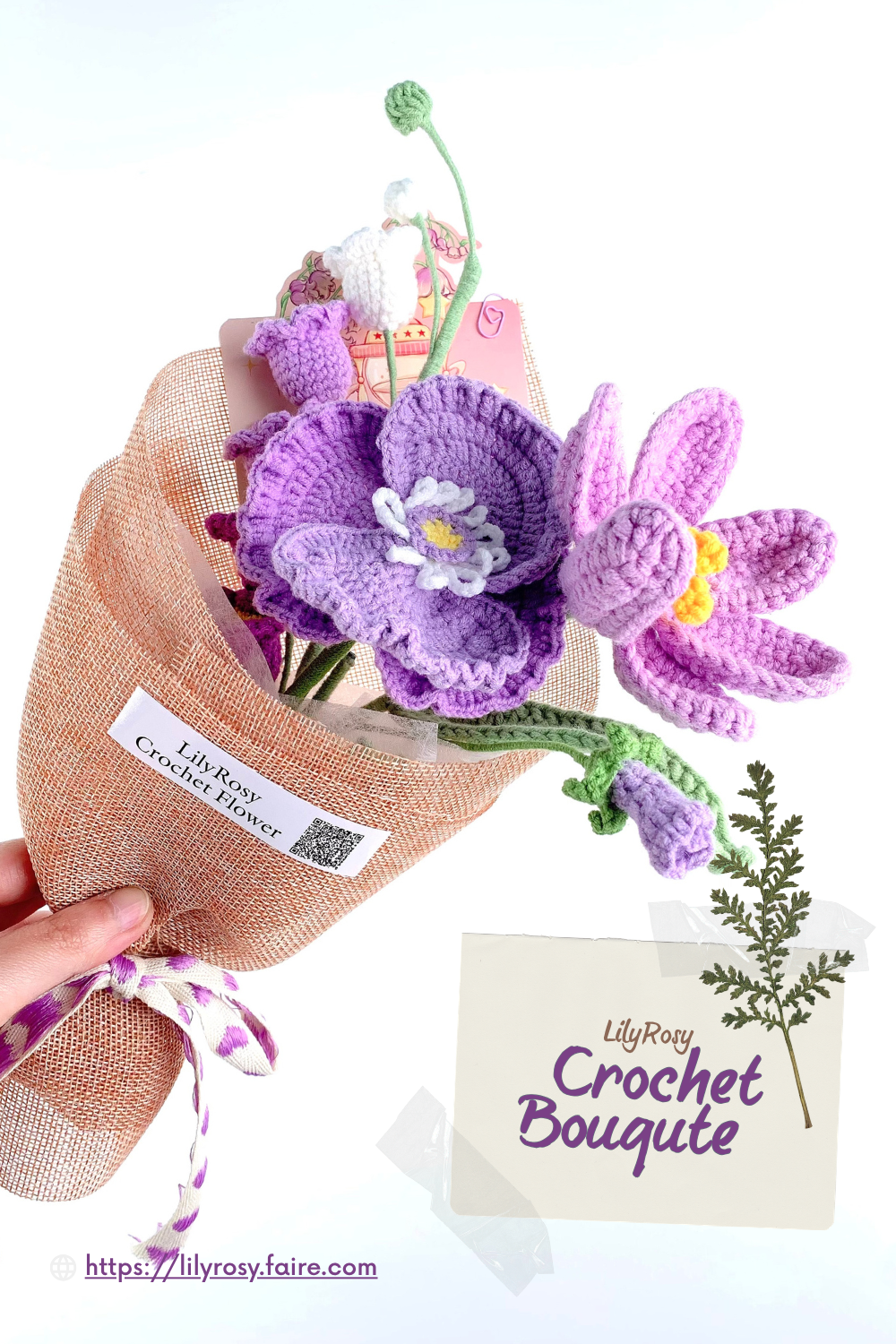 Handmade Crochet rose flower Bouquet,Valentine's Day gift, gifts for any occasion