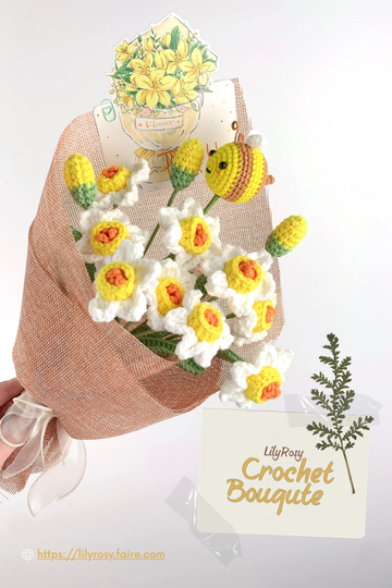 Handmade Crochet rose flower Bouquet,Valentine's Day gift, gifts for any occasion