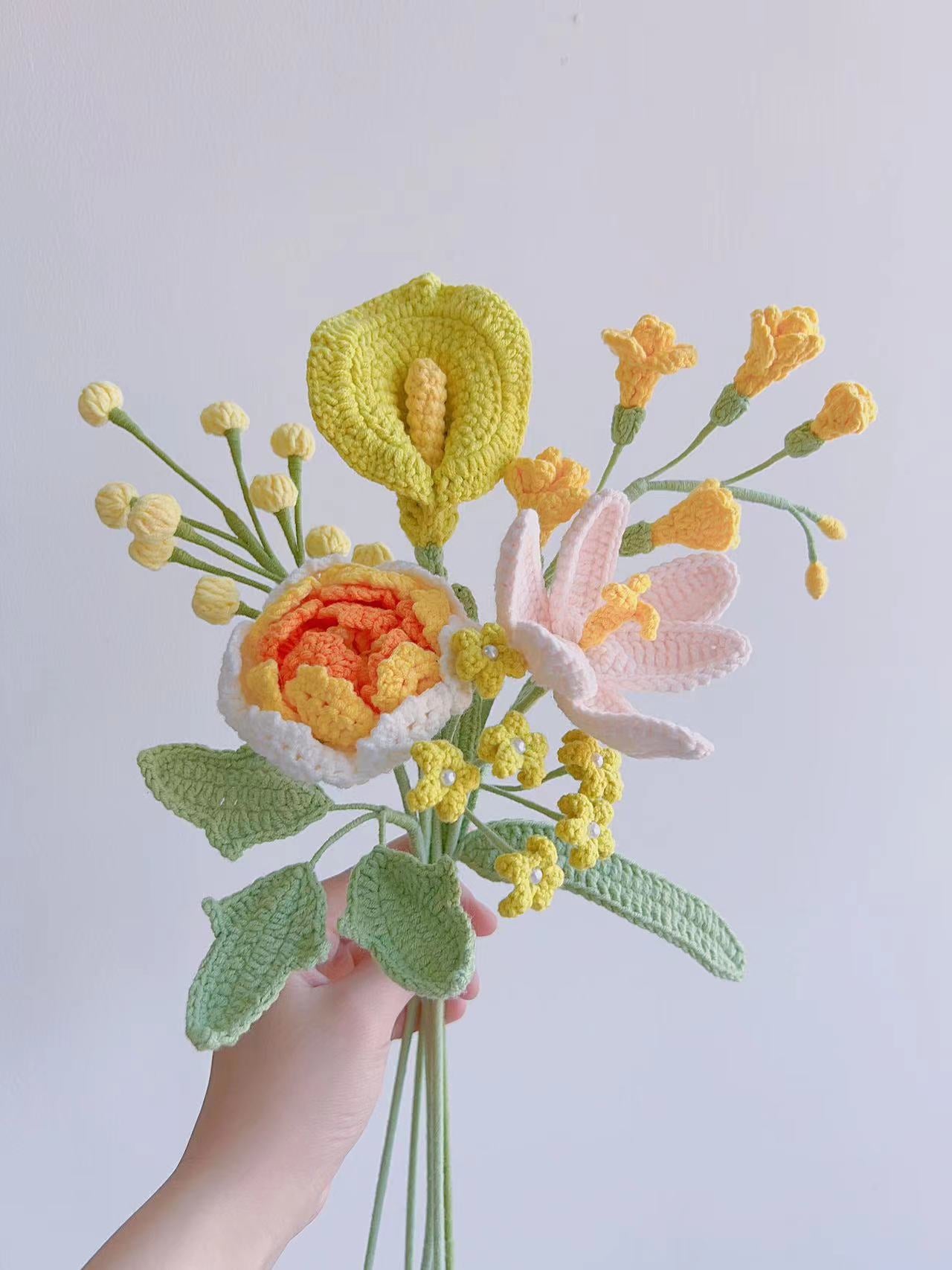 Lilyrosy Crochet flowers bouquet pattern package ( 6 in 1 )