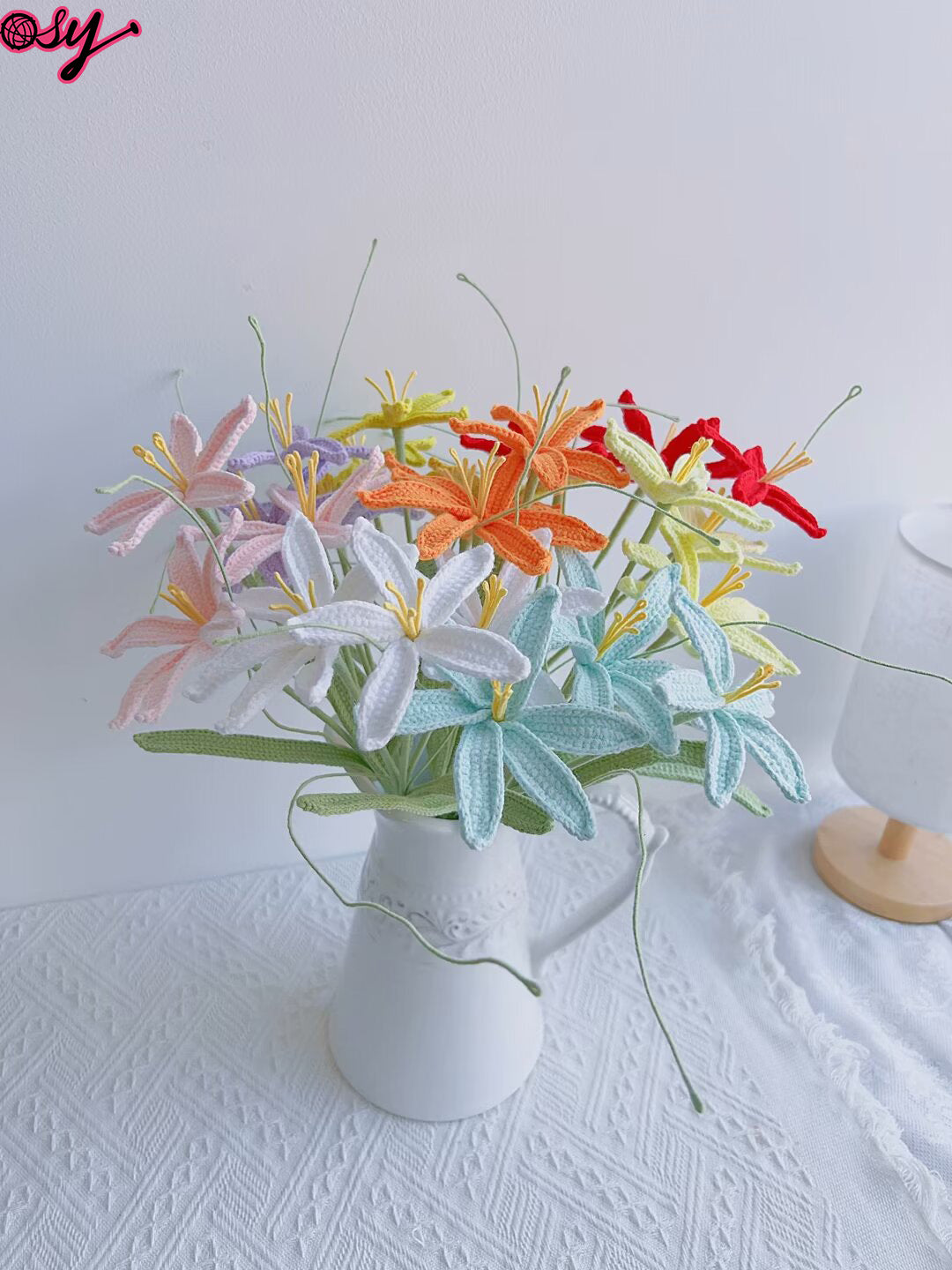 Lilyrosy Crochet Zephyranthes Candida, Handmade Gifts for Any