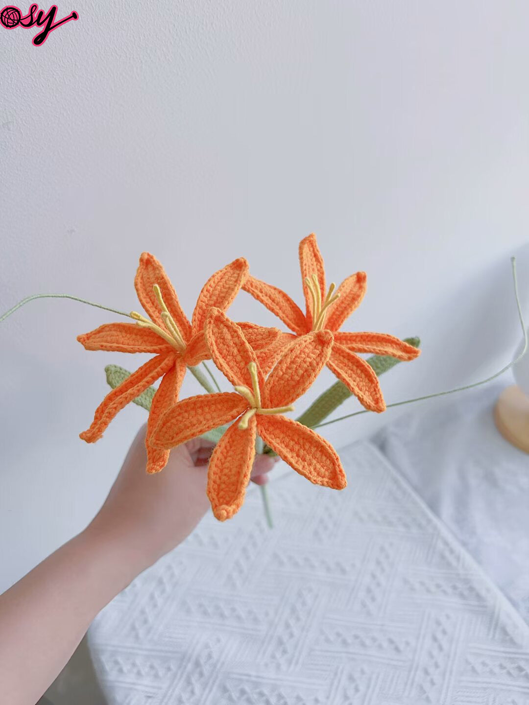 Lilyrosy Crochet Zephyranthes Candida, Handmade Gifts for Any