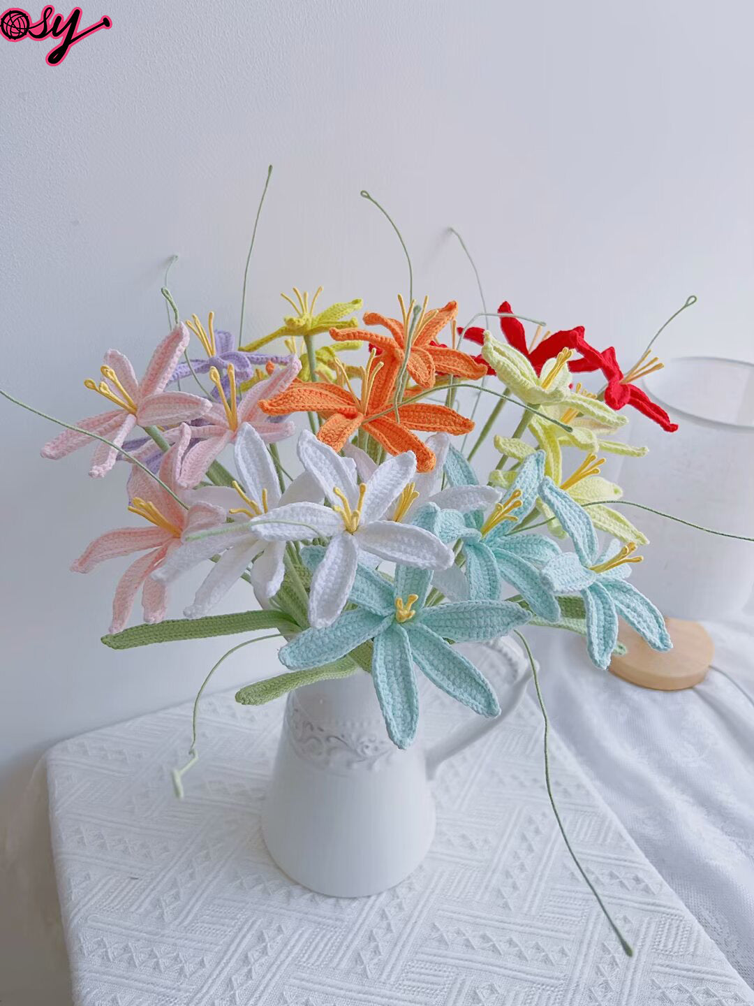 Lilyrosy Crochet Zephyranthes Candida, Handmade Gifts for Any