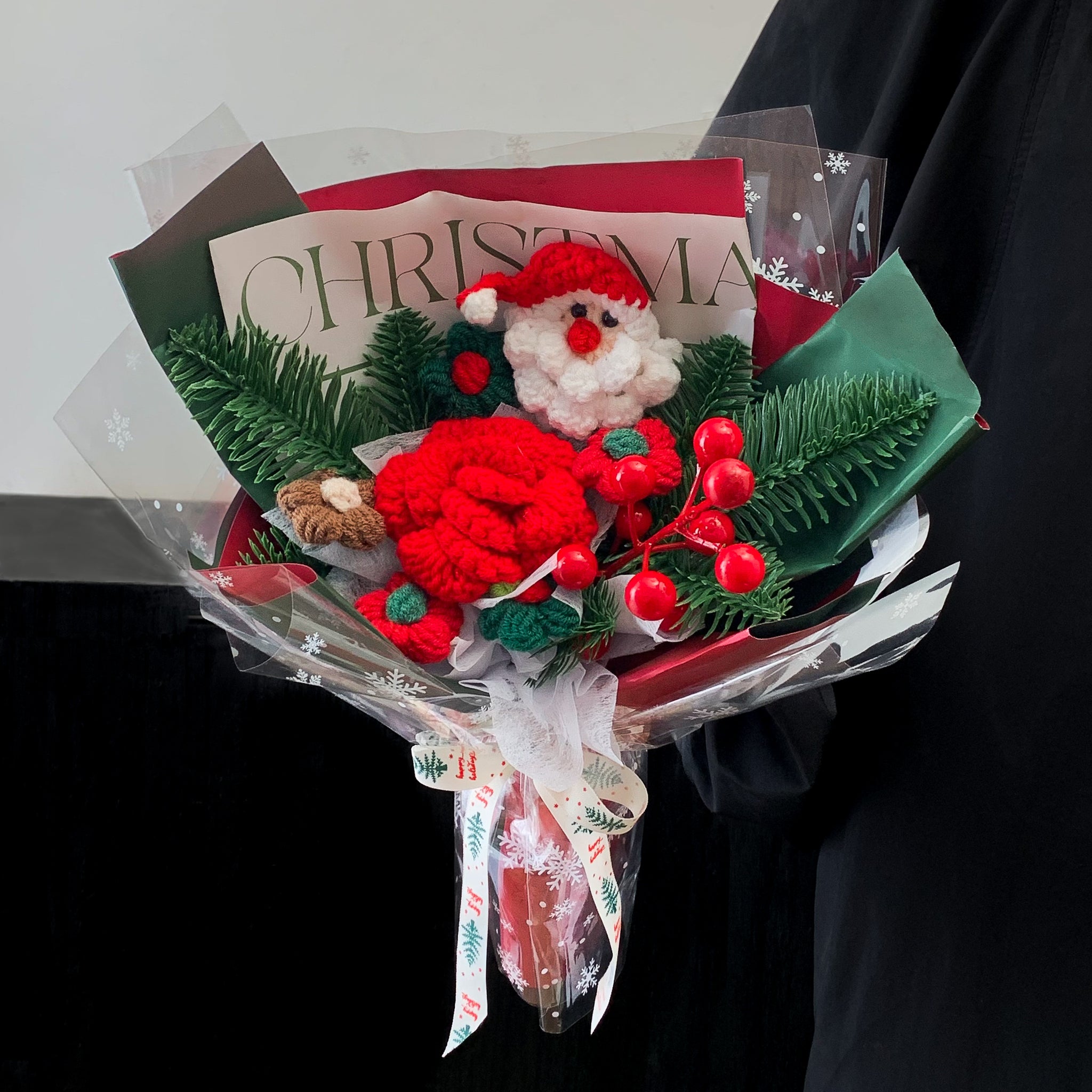 LilyRosy Crochet Christmas Carnation Bouquet