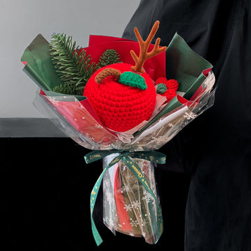 LilyRosy Crochet Christmas Apple Bouquet