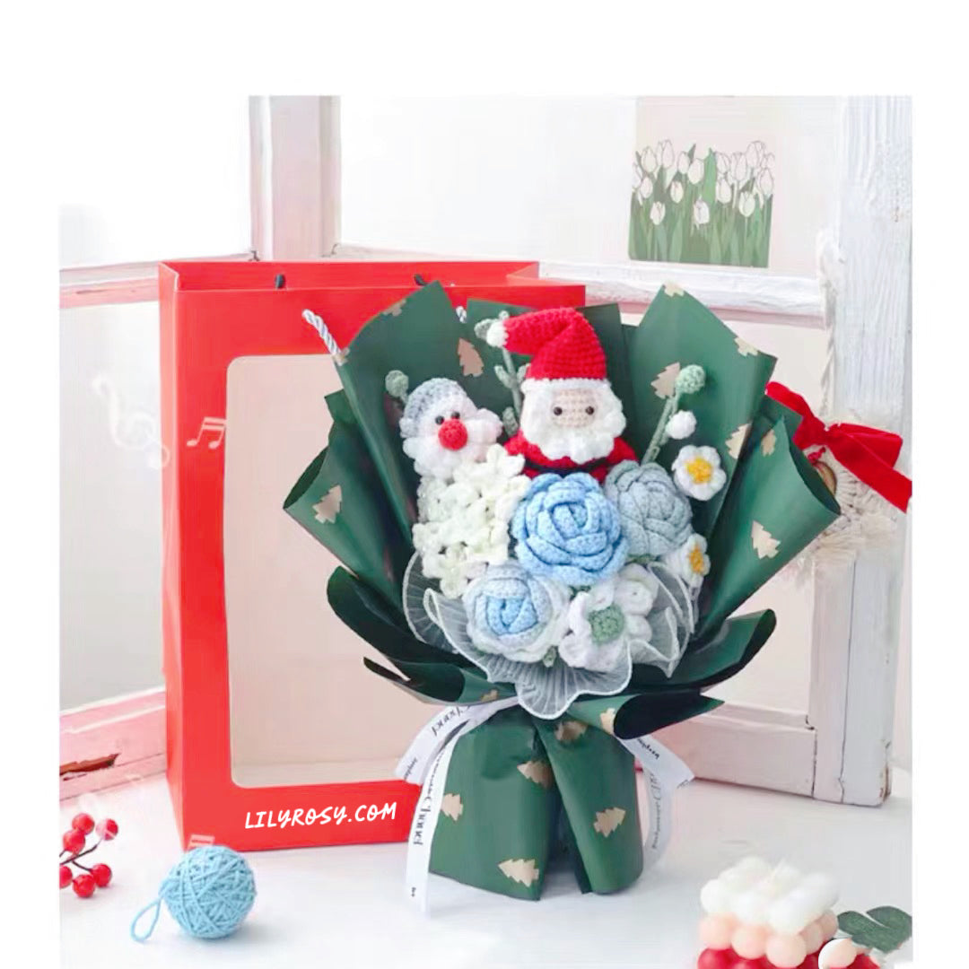 lilyrosy Christmas crochet bouquet, Personalized Christmas Gifts,Custom Handmade flowers bouquet,crochet flower bouquet,valentine’s day and mother day