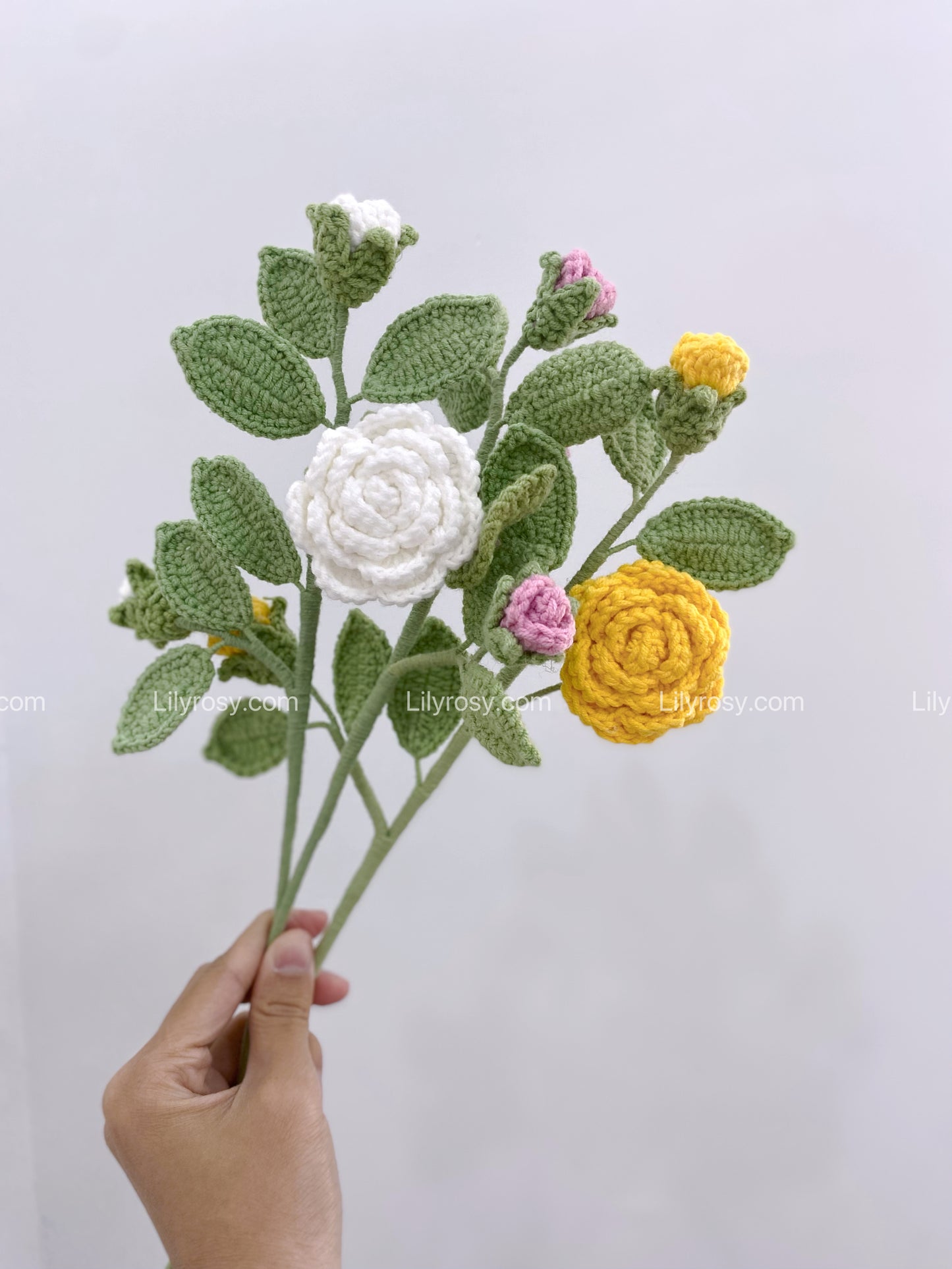 Lilyrosy Crochet Camellia Flowers Patterns with Step by Step Video Tutorial