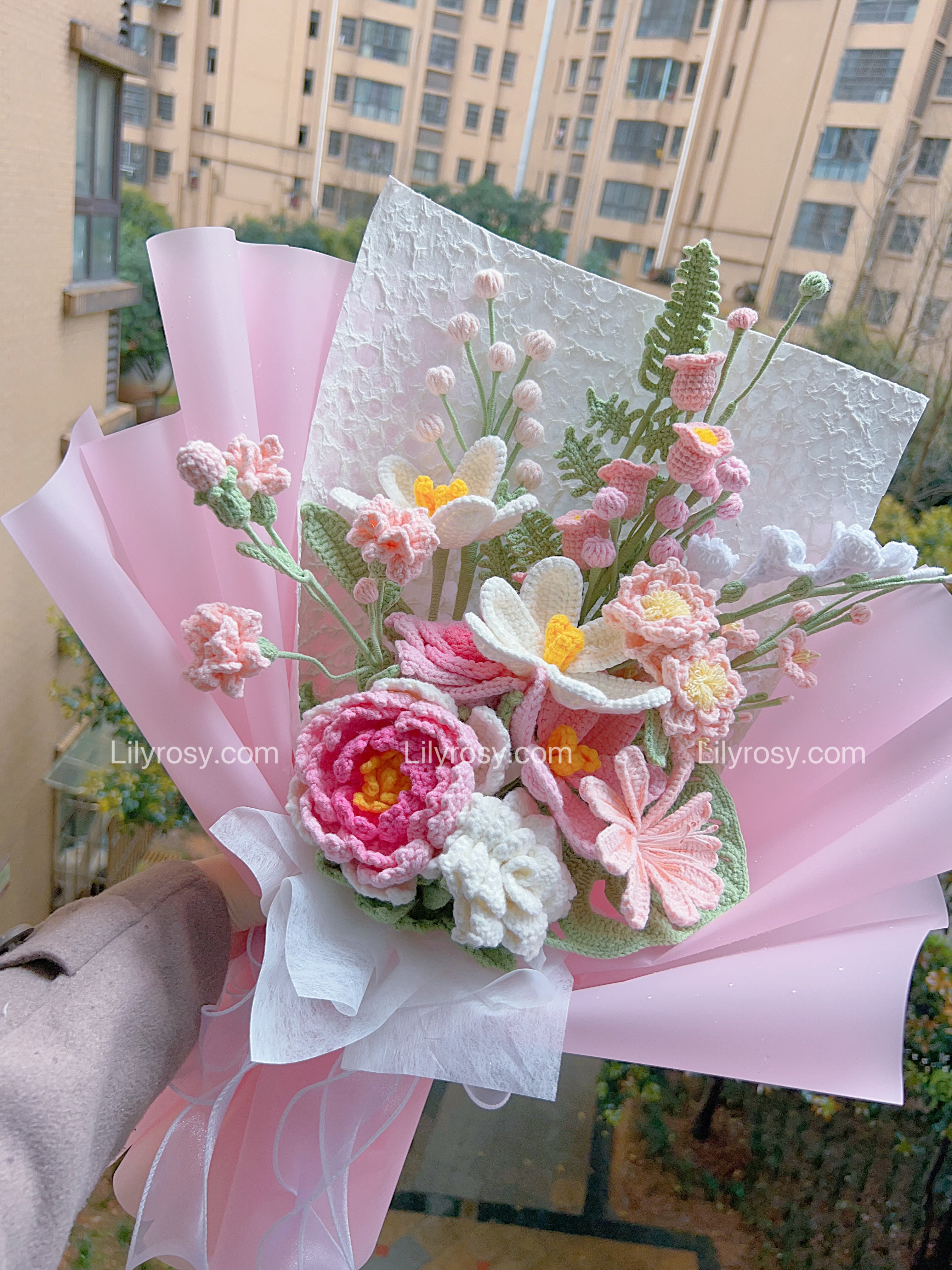 Lilyrosy crochet wedding bouquet patterns package with step by