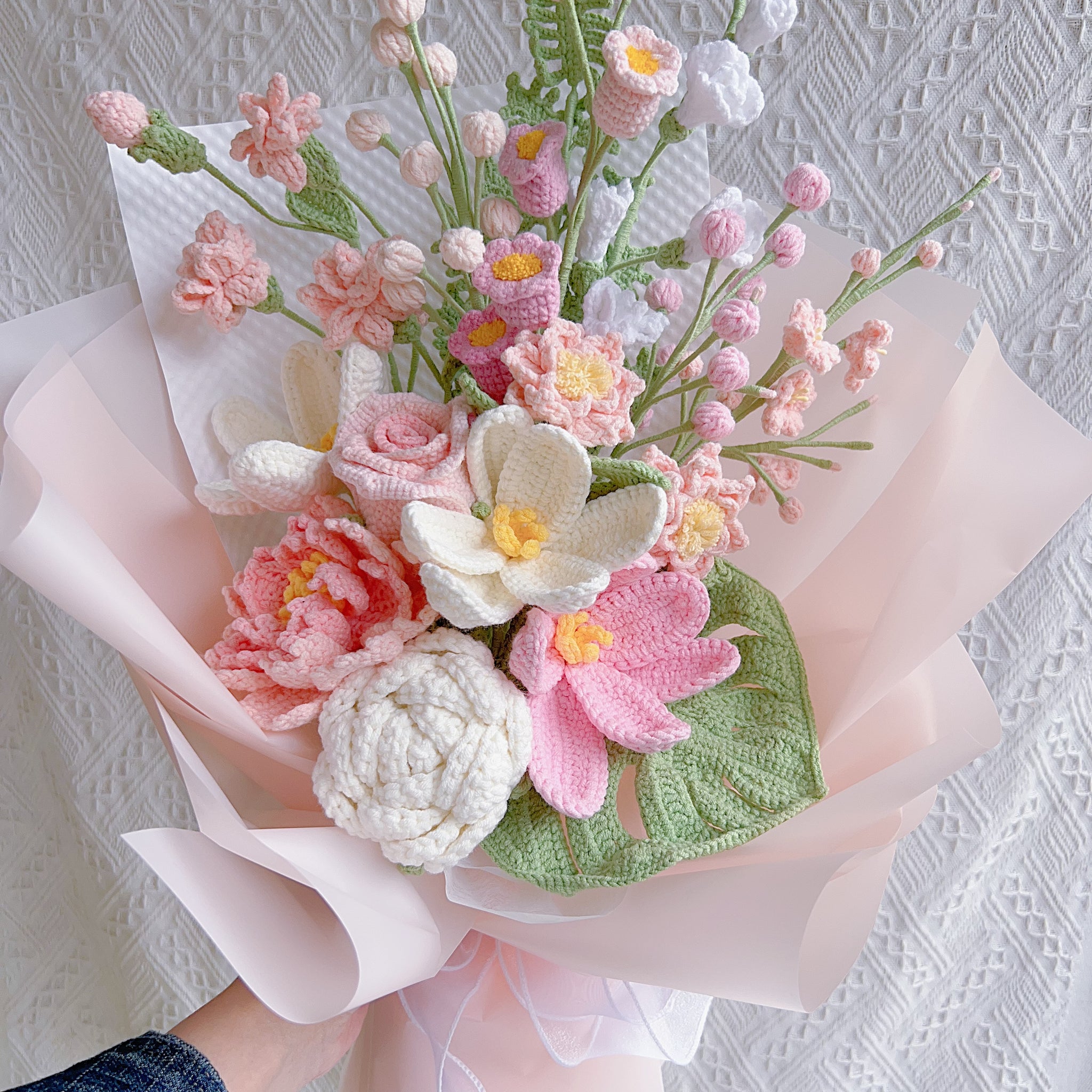 Lilyrosy Crochet Flower Bouquet ，Gifts for Her