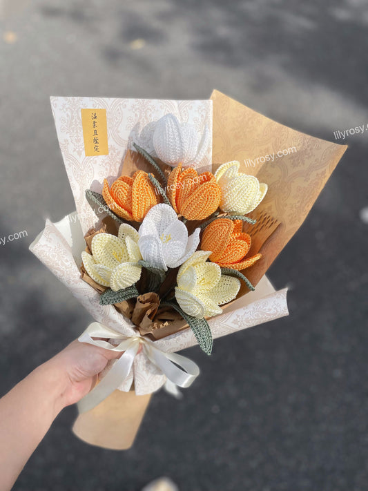 Altamente recomendado| Ramo de tulipanes de ganchillo, regalo para novia/amiga/mamá, regalos del día de San Valentín por