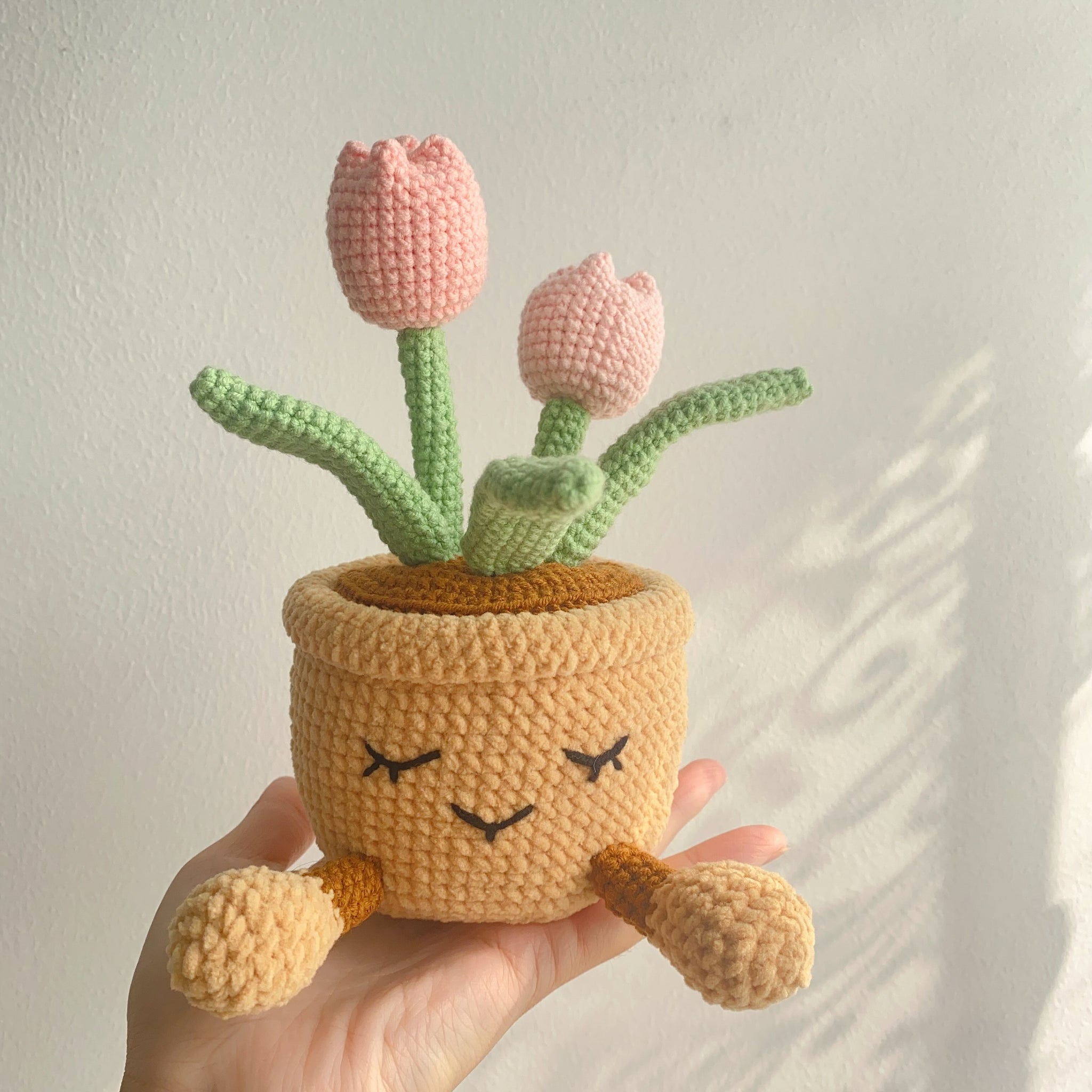 Crochet jellycat tulip pots, Car Dashboard Decor, Office decor