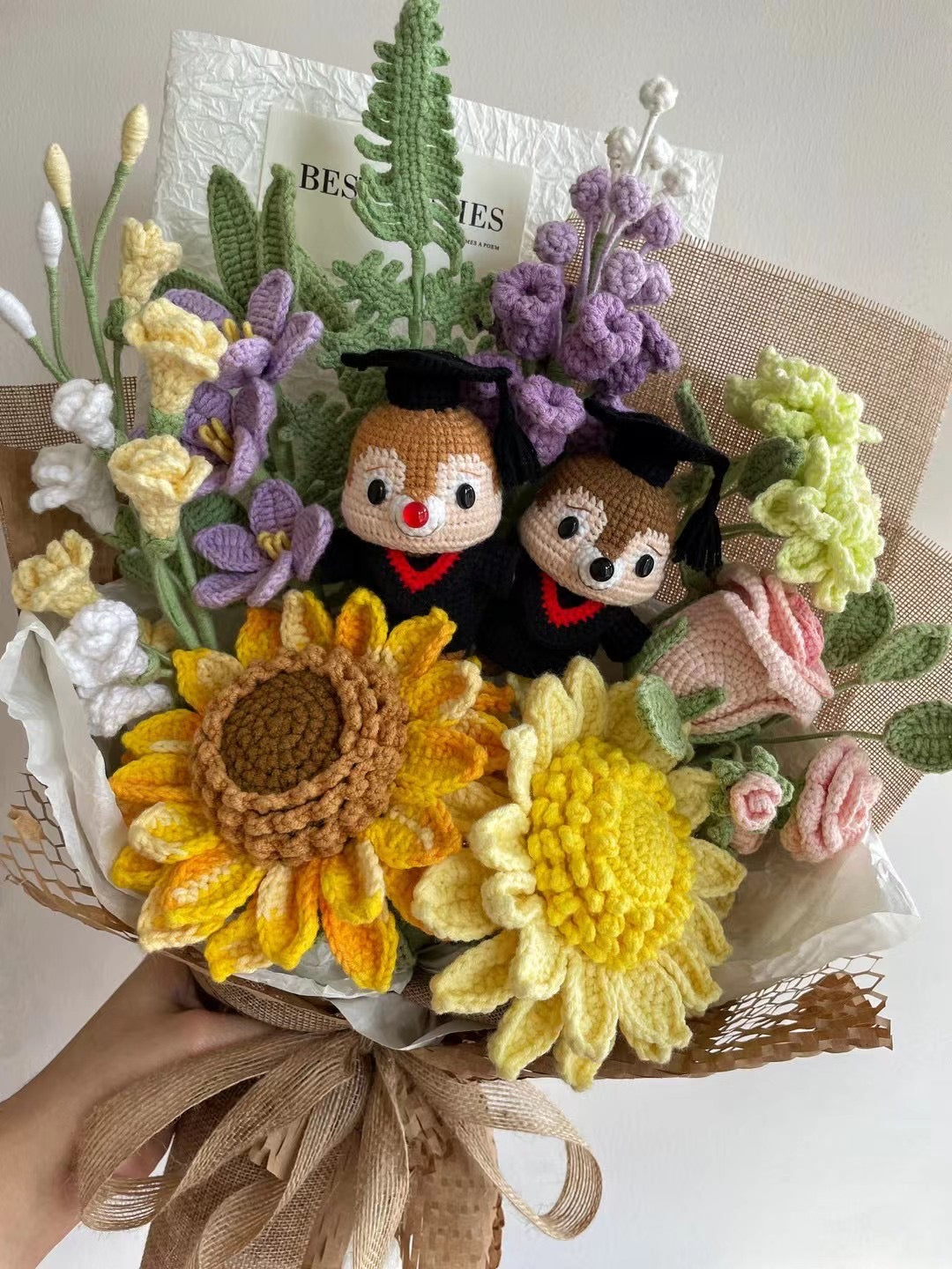Lilyrosy Crochet graduation Bouquet， Gifts for Her