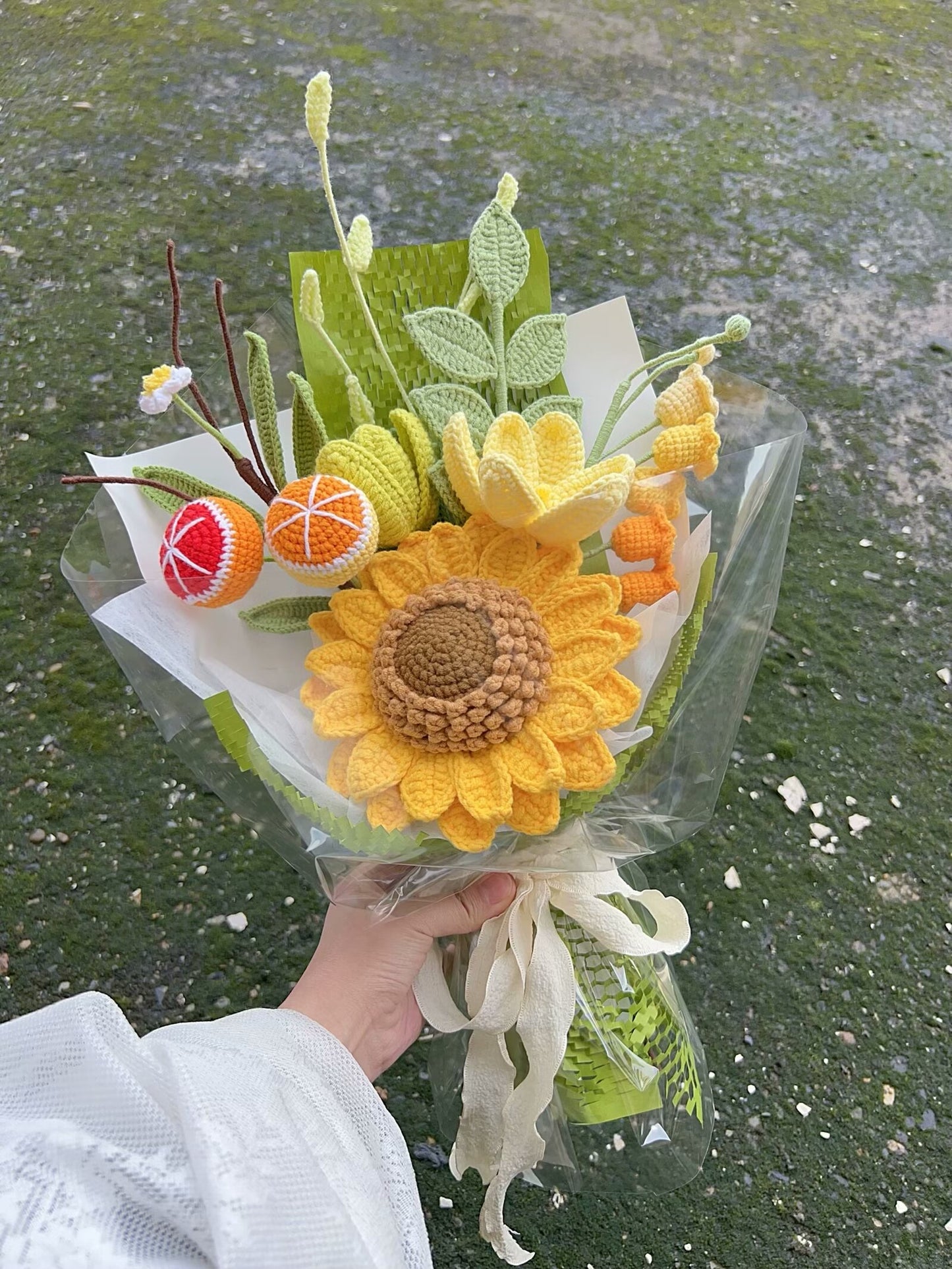 Lilyrosy Crochet Sunflower Bouquet， Gifts for Her