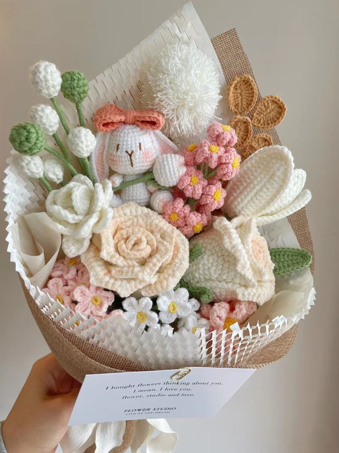 Lilyrosy Crochet Bunny Bouquet， Gifts for Her