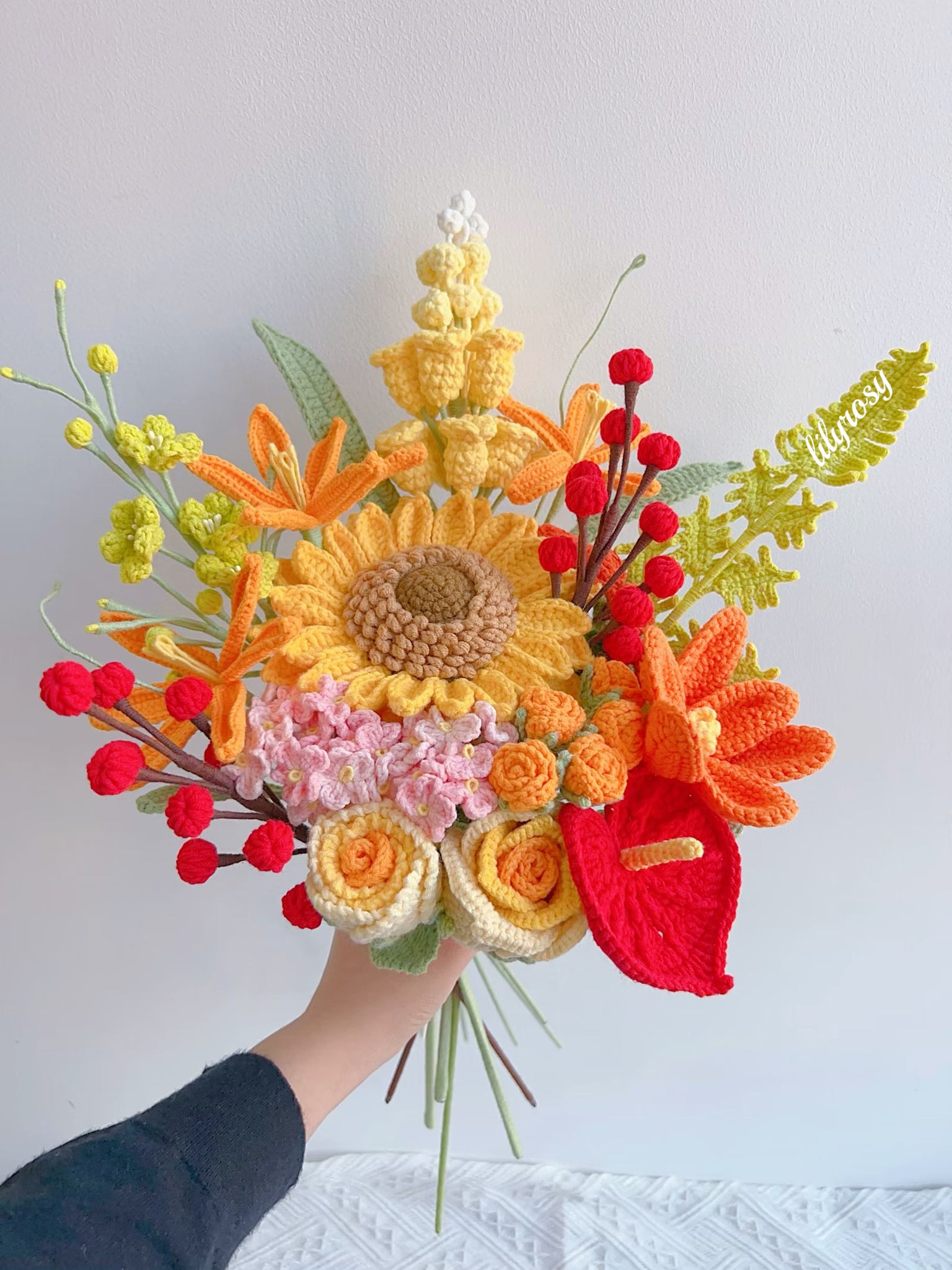 Ramo de flores de ganchillo Regalo de San Valentín para ella