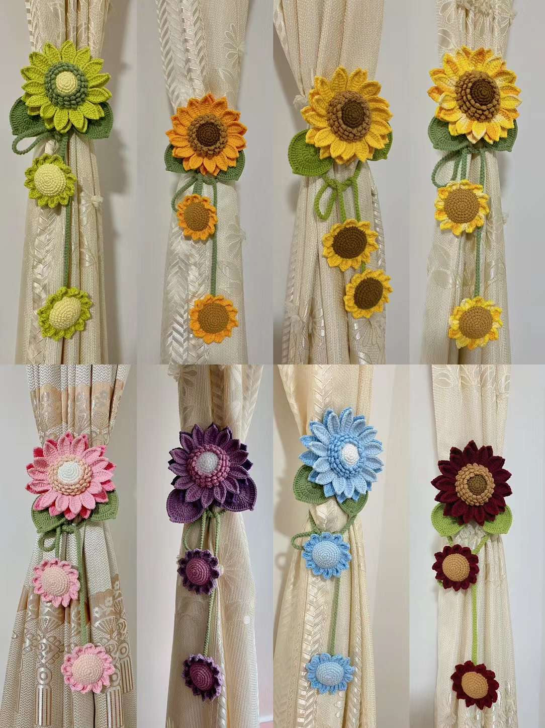 Crochet sunflowers strapes