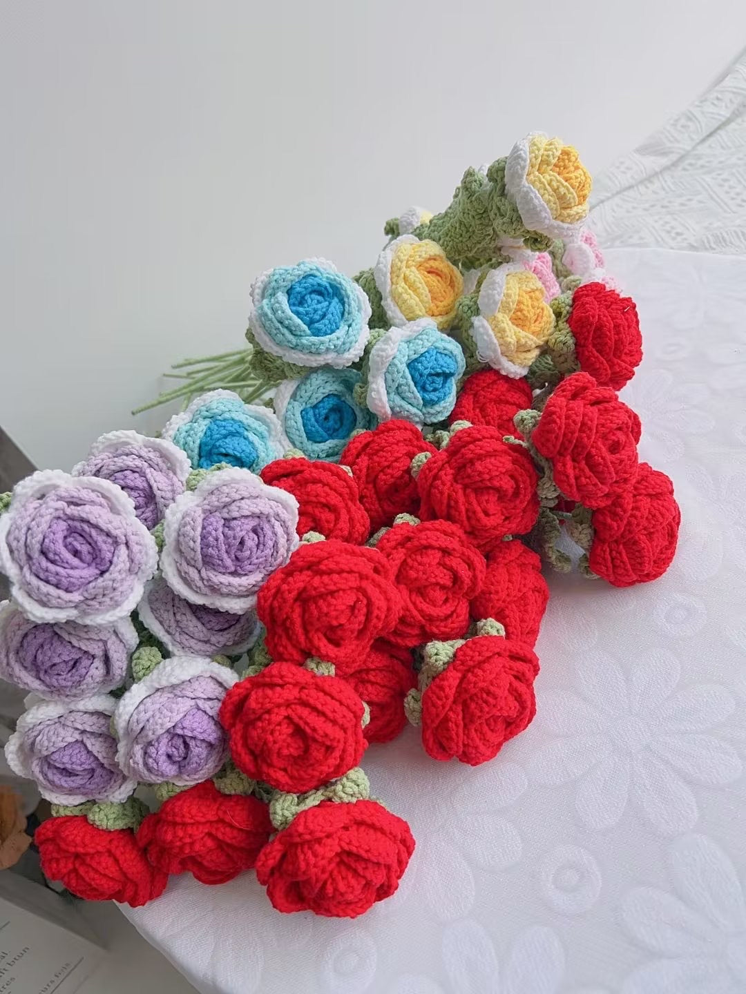 Rose flower crochet pattern, English pdf pattern, flower bouquet DIY, crochet pattern for beginner,lilyrosy