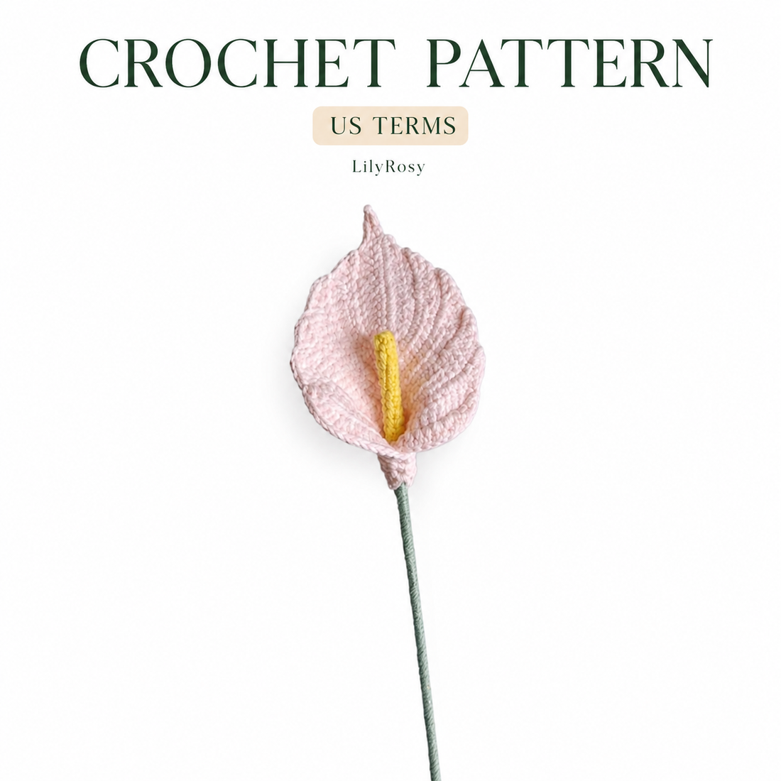 2 in1 Calla lily crochet pattern, English pdf pattern, crochet pattern for beginner,lilyrosy