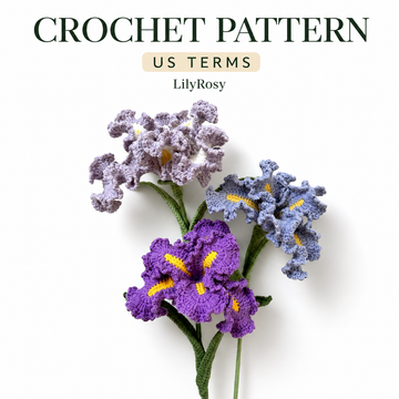 Patrón de crochet flor rosa copa de vino, patrón pdf en inglés, ramo de flores DIY, patrón de crochet para principiantes,lilyrosy