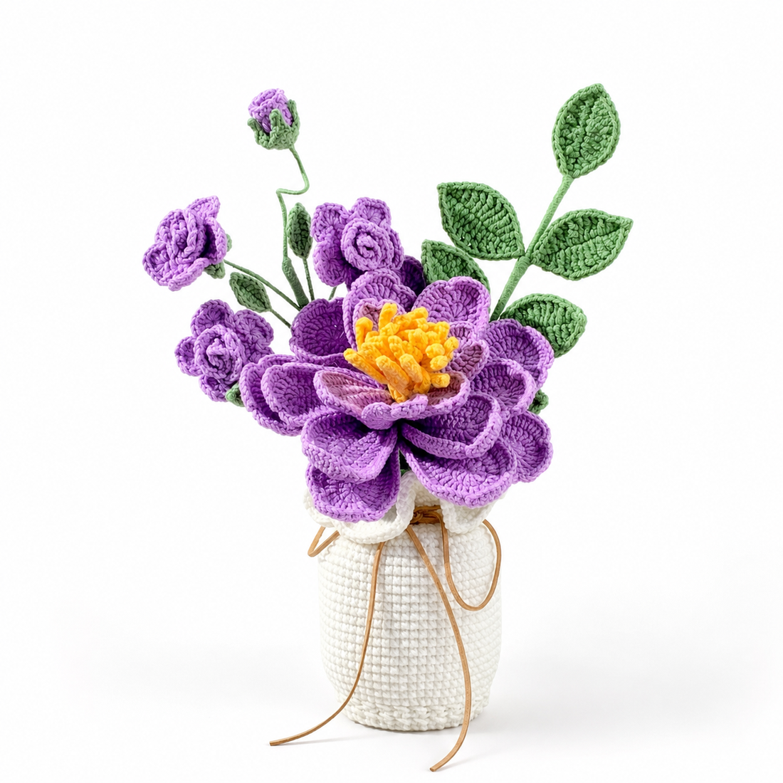 Crochet Peony and Large Vase Pattern Bundle.