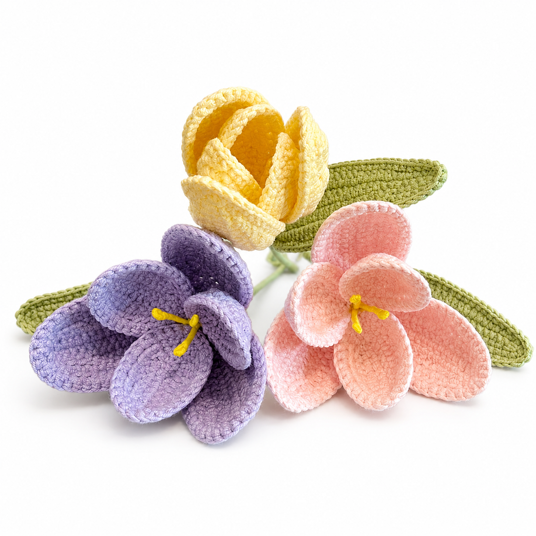 Tuilp crochet pattern and video tutorial, Us terms, crochet pattern for beginner,lilyrosy