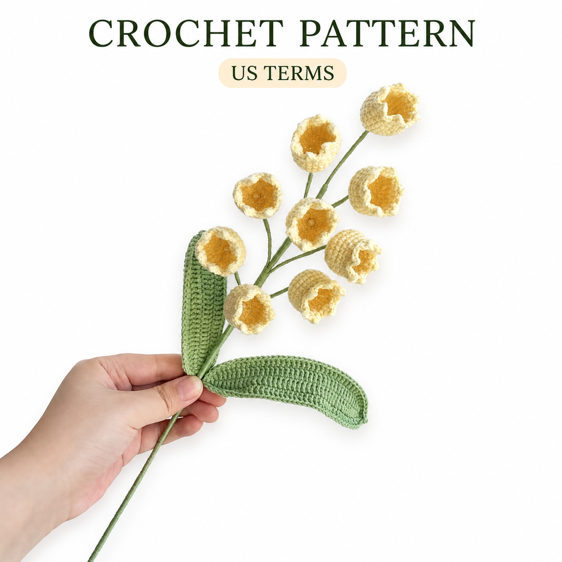 Lilyrosy Crochet Lily of Valley flower pattern with step-by-step video tutoria