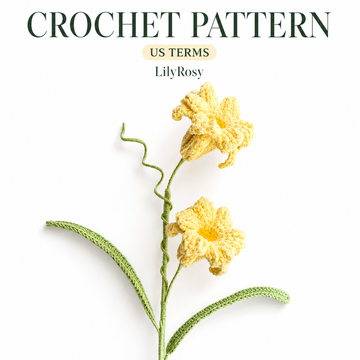 Patrón de crochet Narciso Peruano y video tutorial, patrón pdf en inglés, ramo de flores DIY, patrón de crochet para principiantes,lilyrosy
