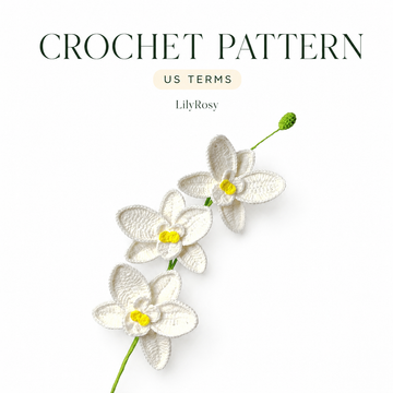 Crochet Moth Orchid  Pattern, English pdf pattern, flower bouquet DIY