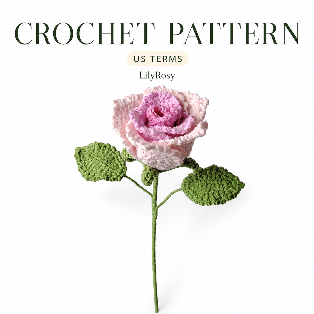 Crochet Roselle Rose Patterns with Step by Step Video Tutorial