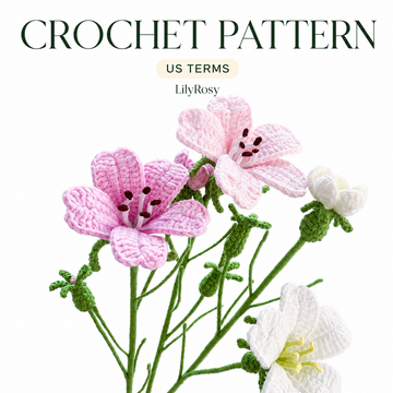 Lilyrosy Crochet Corncockle  Flowers Patterns with Step by Step Video Tutorial