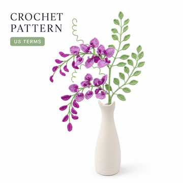 PDF pattern with video tutorial  Crochet  Wisteria Flower