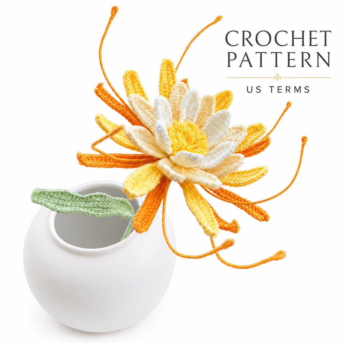 Lilyrosy Crochet Epiphyllum Flowers Patterns with Step by Step Video Tutorial