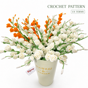 Patrón de crochet de flor de fresia, patrón en pdf en inglés, video tutorial de crochet, patrón de crochet para principiantes, lilyrosy