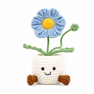 Handmade Crochet small daisy Pots, hoilday gifts,home deco