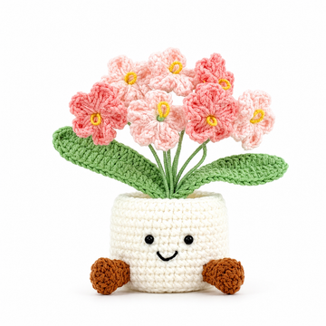 Handmade Crochet forget me not Pots, hoilday gifts,home decor