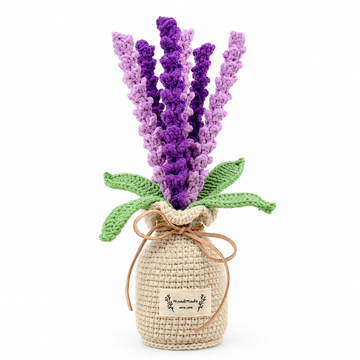 Handmade Crochet lavender flowers plant Pots, hoilday gifts,home decor