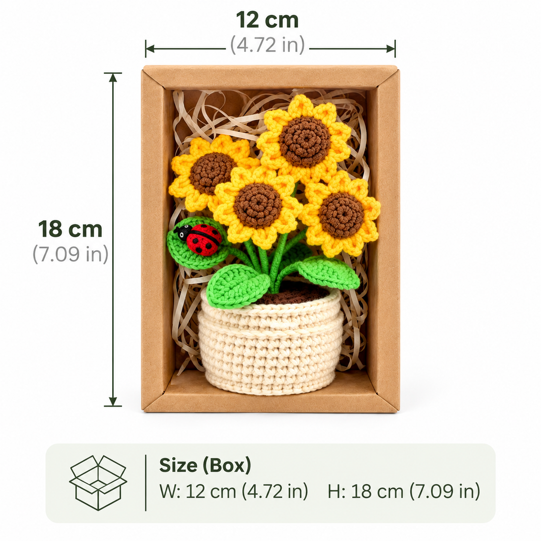 Crochet Sunflower Bouquet Pot, Handmade gifts