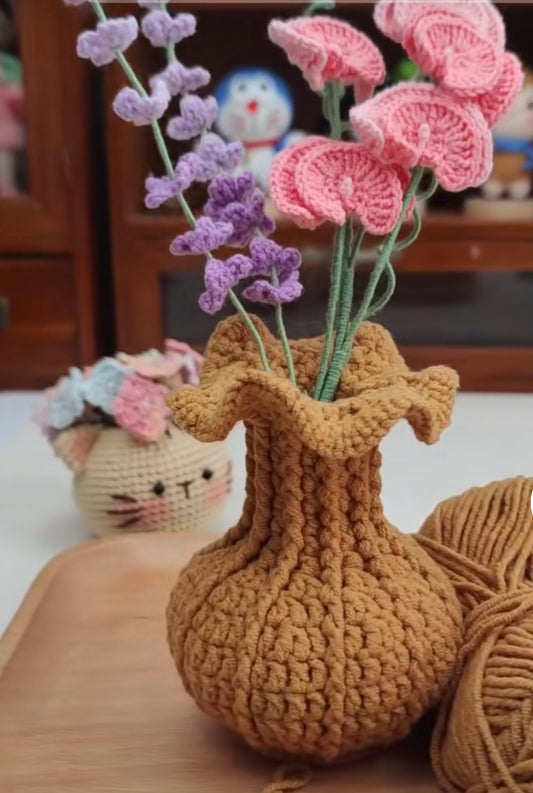 Vase crochet pattern for beginner,lilyrosy