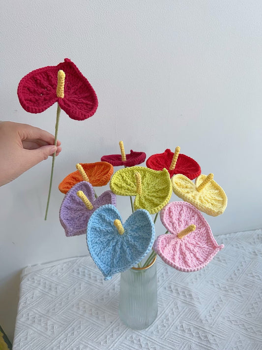 Lilyrosy Crochet anthurium pattern, with video tutorial (US term)