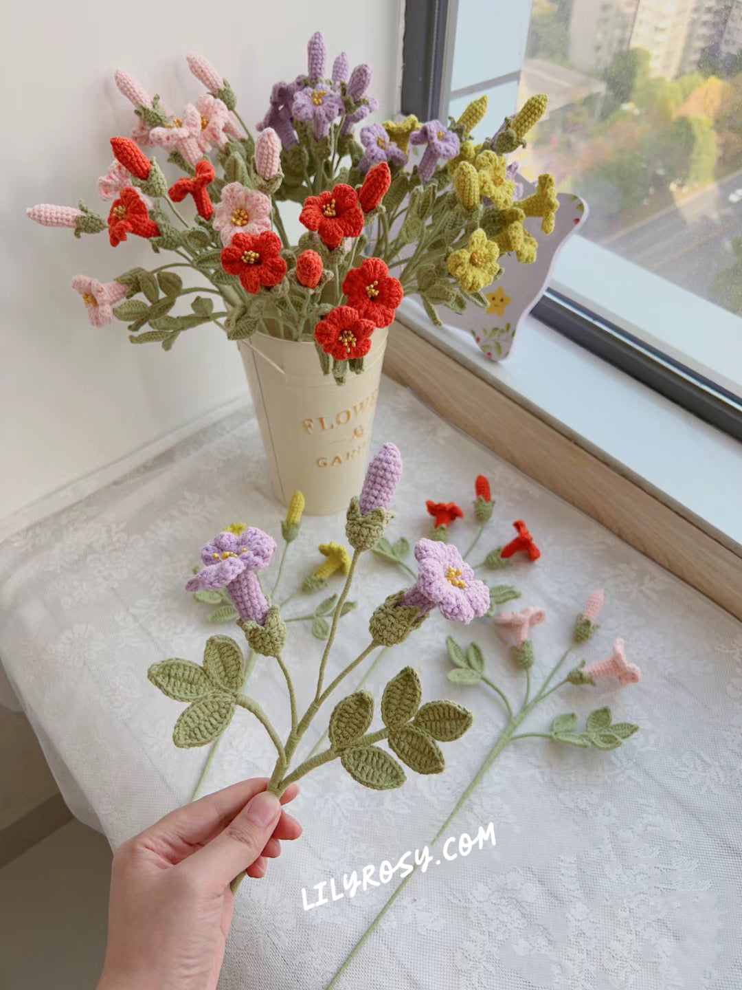 Lilyrosy Crochet Wedding bouquet patterns package with Step by