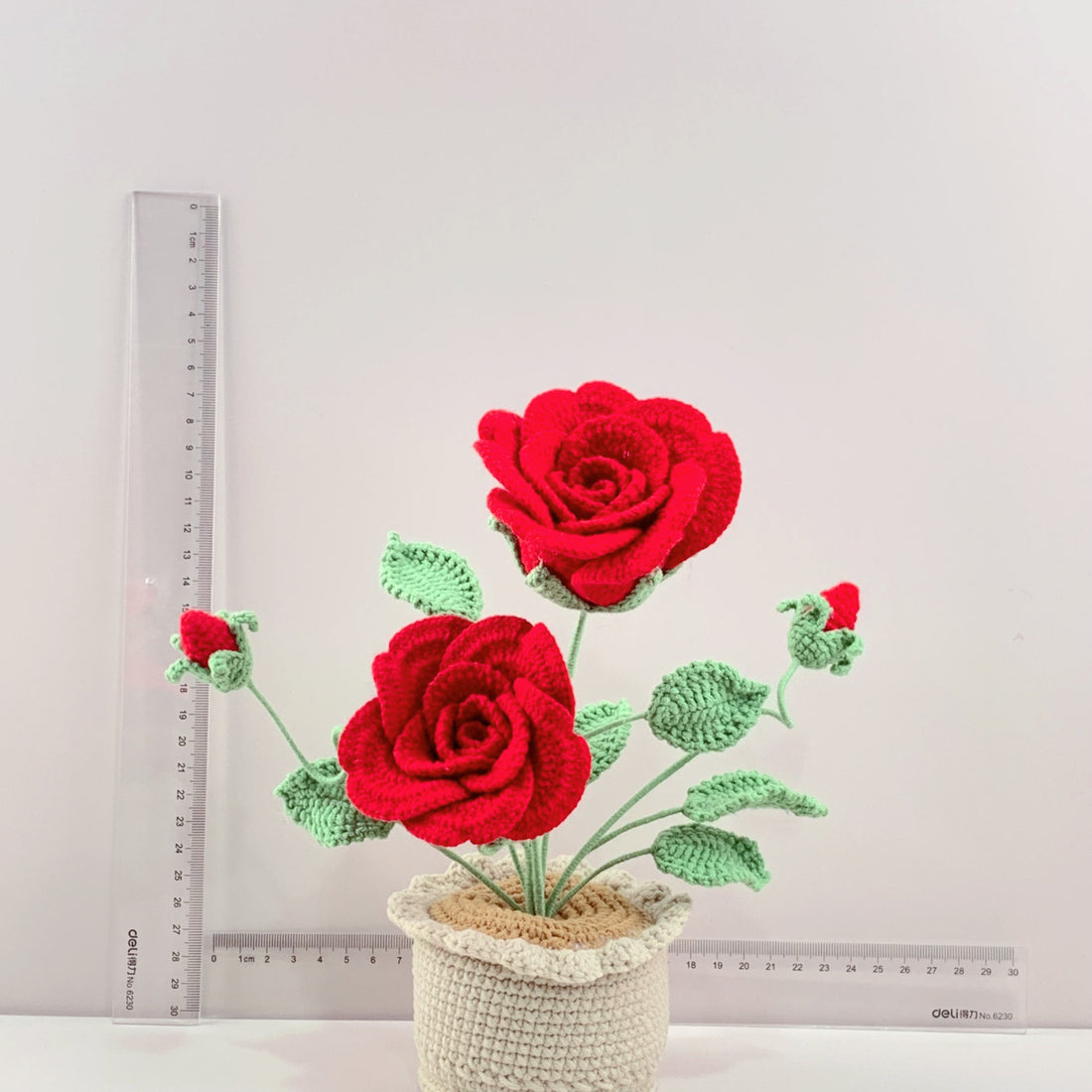 Handmade Crochet  Rose flowers plant Pots, hoilday gifts,home decor