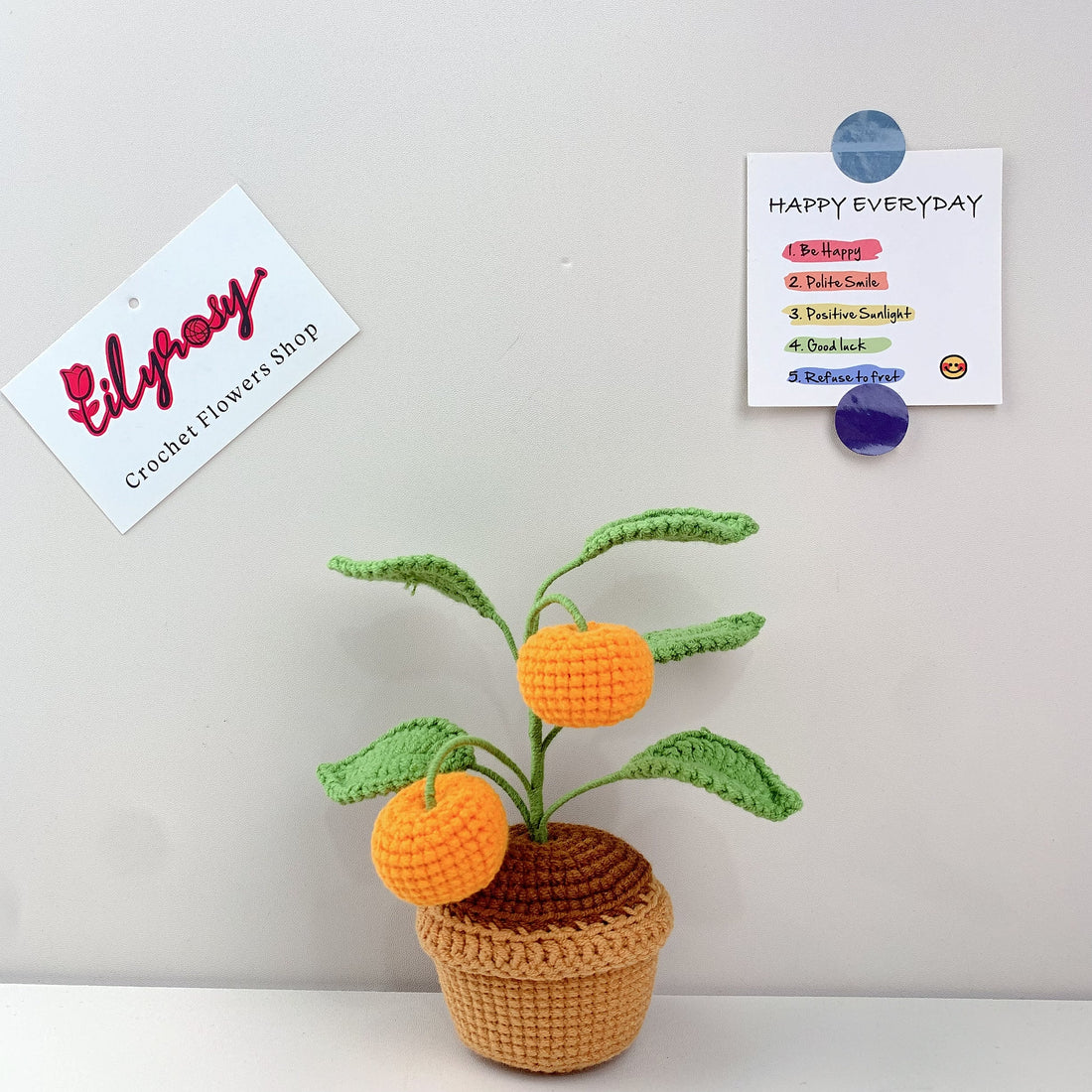 Handmade Crochet tangerine plant Pots, hoilday gifts,home decor