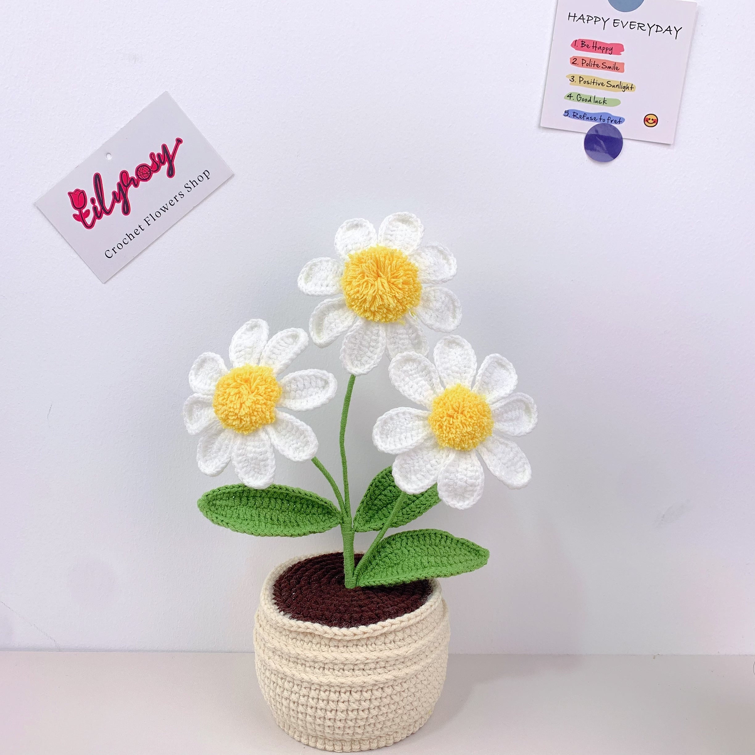 Handmade Crochet Portulaca flower Pots, hoilday gifts,home decor